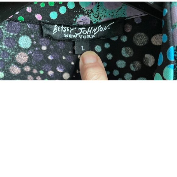 Vintage Y2K Betsy Johnson Black Label 90's Bubble Shirt Dress Size L - Picture 4 of 9